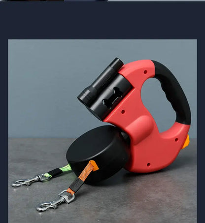 Premium 3 M Retractable Double Dog Leash – Reflective 360° Swivel, LED Light & No-Tangle Pet Lead for Small Dogs