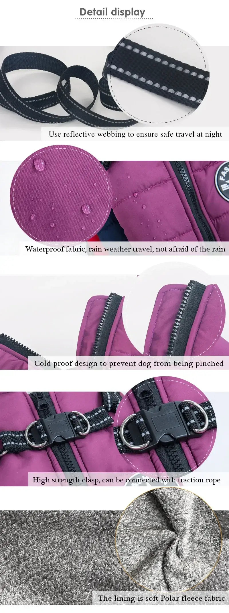 Waterproof Dog Jacket with Harness – Warm Winter Coat for Large Dogs